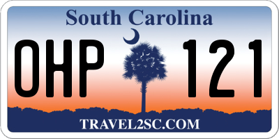 SC license plate OHP121