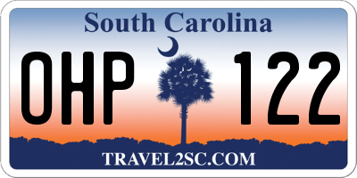 SC license plate OHP122