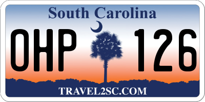 SC license plate OHP126