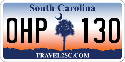 SC license plate OHP130