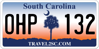 SC license plate OHP132