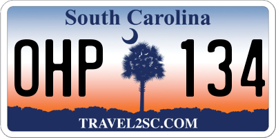 SC license plate OHP134