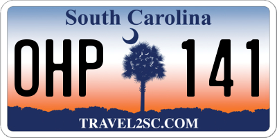 SC license plate OHP141