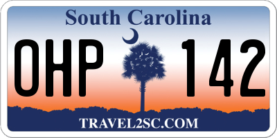 SC license plate OHP142
