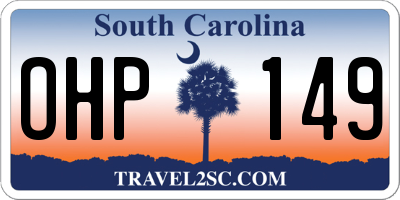SC license plate OHP149