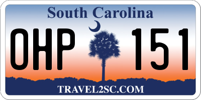 SC license plate OHP151