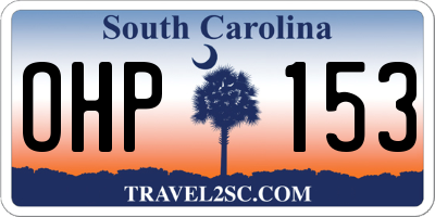 SC license plate OHP153