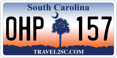 SC license plate OHP157