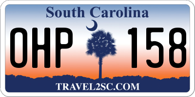 SC license plate OHP158
