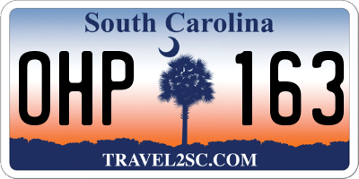 SC license plate OHP163