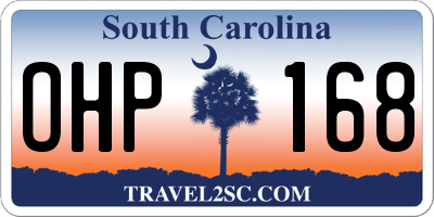 SC license plate OHP168