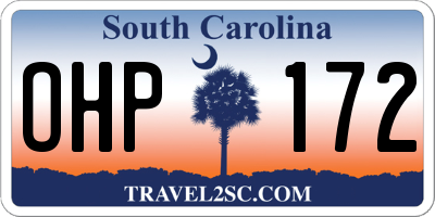 SC license plate OHP172