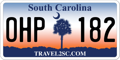 SC license plate OHP182