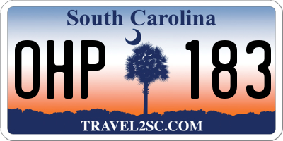 SC license plate OHP183