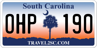 SC license plate OHP190