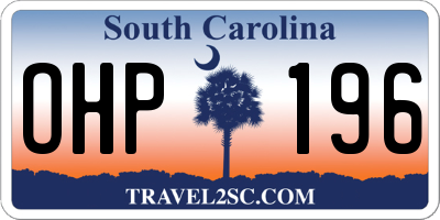 SC license plate OHP196