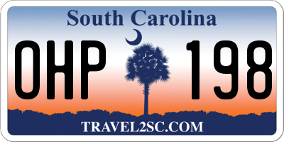SC license plate OHP198