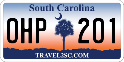 SC license plate OHP201