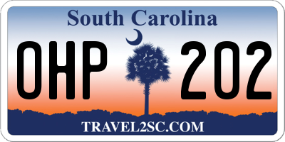 SC license plate OHP202