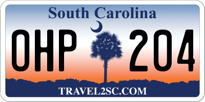 SC license plate OHP204