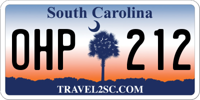SC license plate OHP212