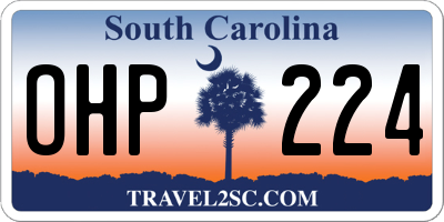 SC license plate OHP224