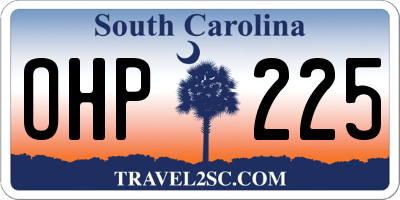 SC license plate OHP225