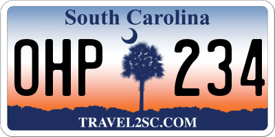 SC license plate OHP234