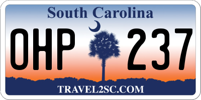 SC license plate OHP237