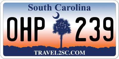 SC license plate OHP239