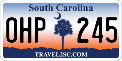 SC license plate OHP245