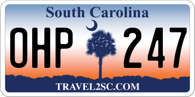 SC license plate OHP247