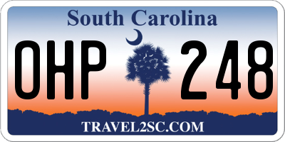 SC license plate OHP248