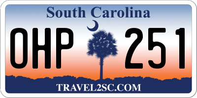 SC license plate OHP251