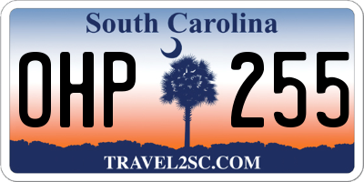 SC license plate OHP255