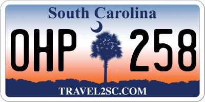 SC license plate OHP258