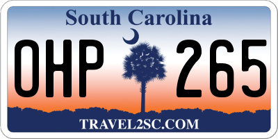 SC license plate OHP265