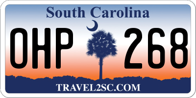 SC license plate OHP268