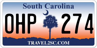 SC license plate OHP274