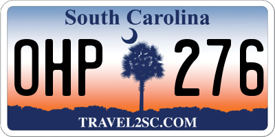 SC license plate OHP276