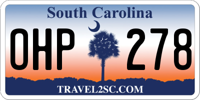 SC license plate OHP278