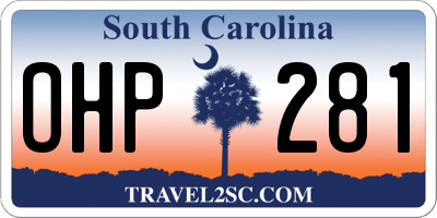 SC license plate OHP281