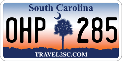 SC license plate OHP285