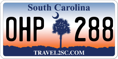 SC license plate OHP288