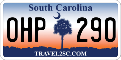 SC license plate OHP290
