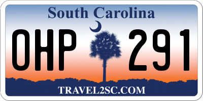 SC license plate OHP291