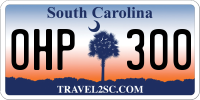 SC license plate OHP300