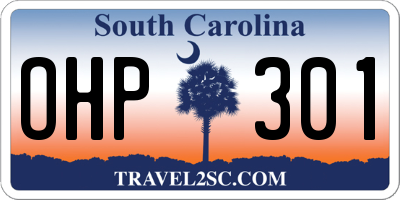 SC license plate OHP301