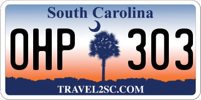 SC license plate OHP303
