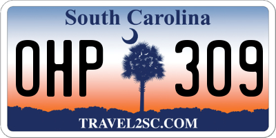 SC license plate OHP309